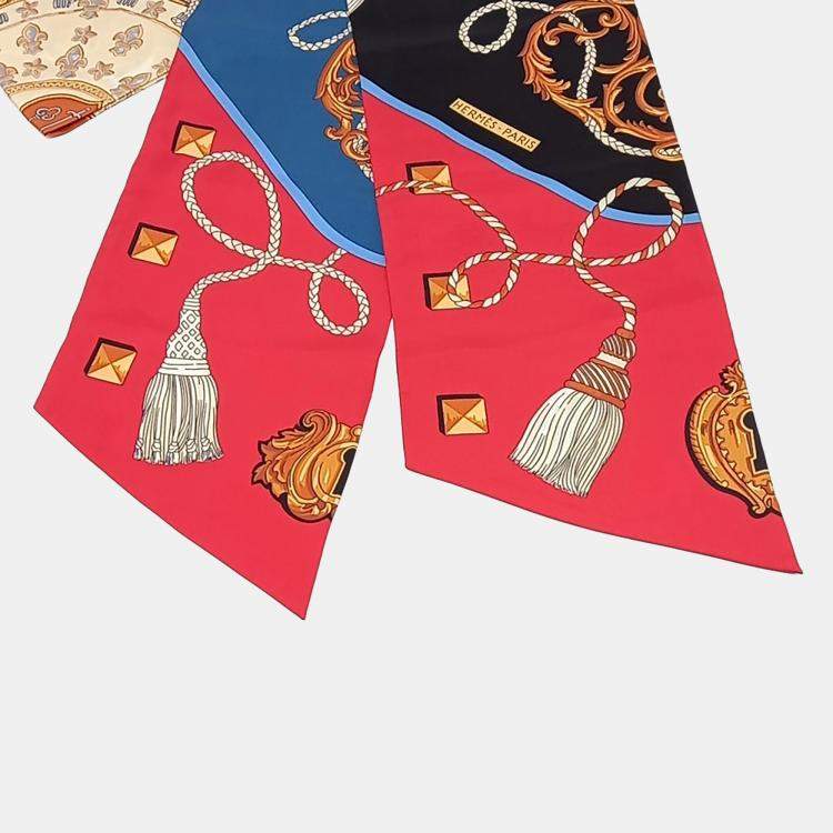 مملوكة مسبقًا Hermes Multicolor Silk Maxi Twilly Scarf