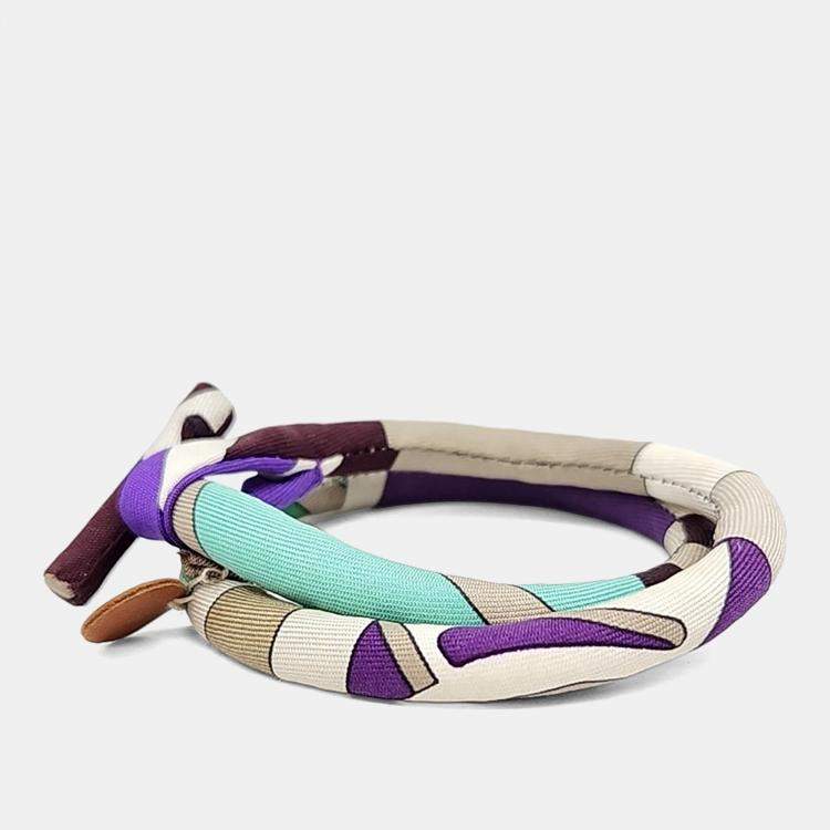 Pre Owned Hermes Silk Petit H Silk Bracelet