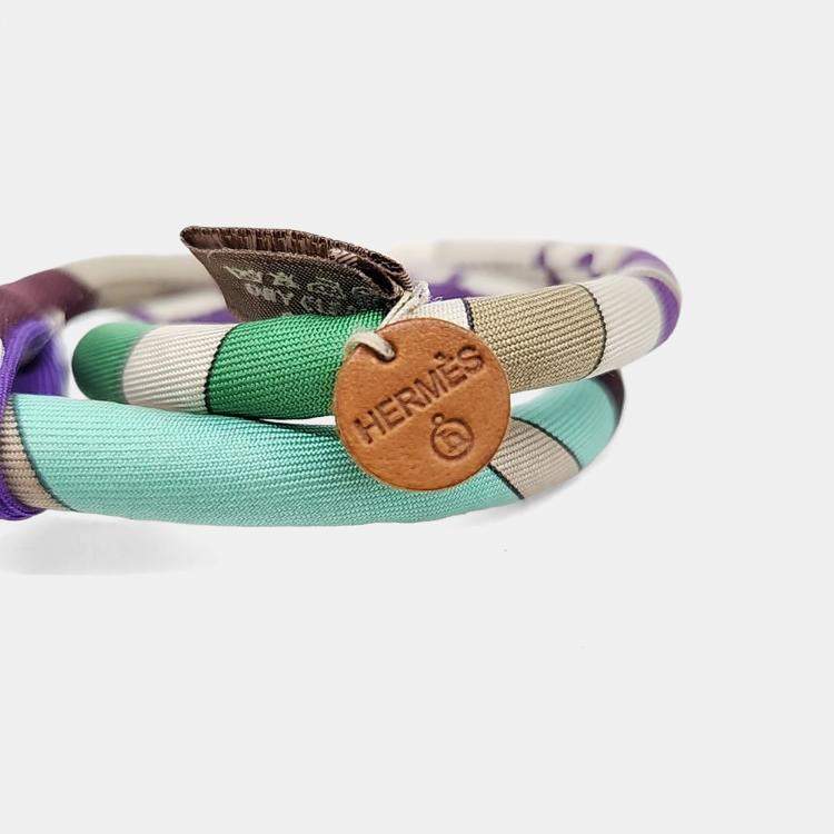 Pre Owned Hermes Silk Petit H Silk Bracelet