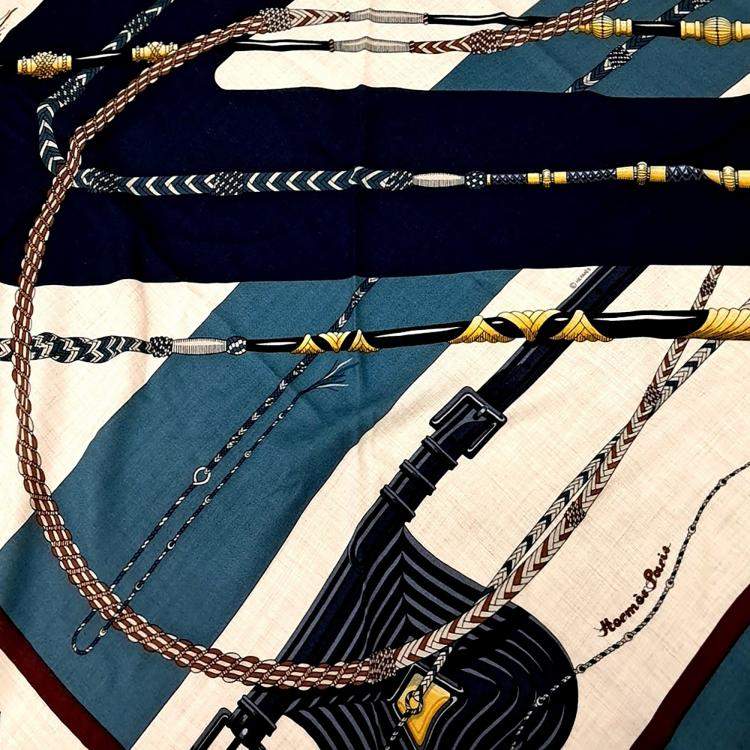 Pre Owned Hermes Cashmere Silk Rosangi Scarf