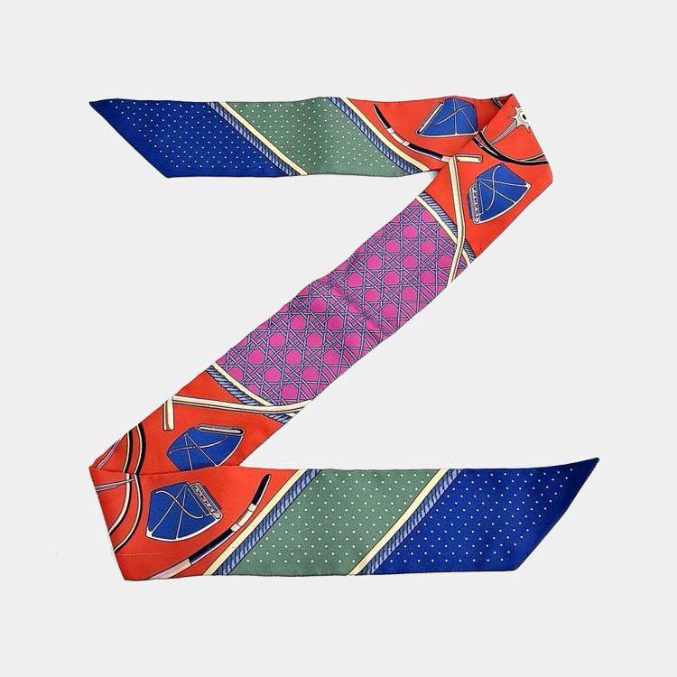 Pre Owned Hermes Multicolor Silk Twilly