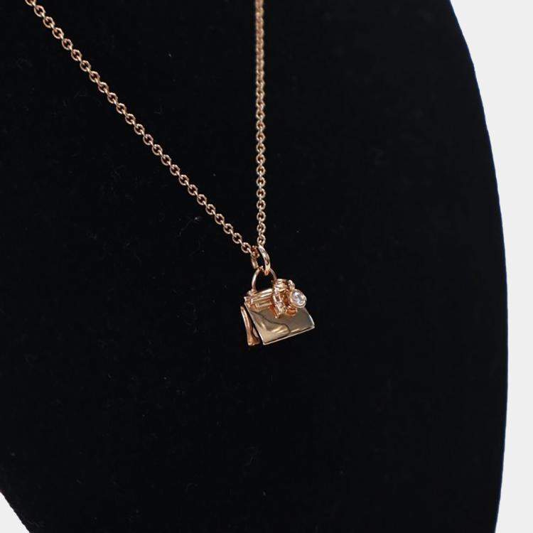 Pre Owned Hermes 18K Rose Gold Amulettes Kelly Pendant