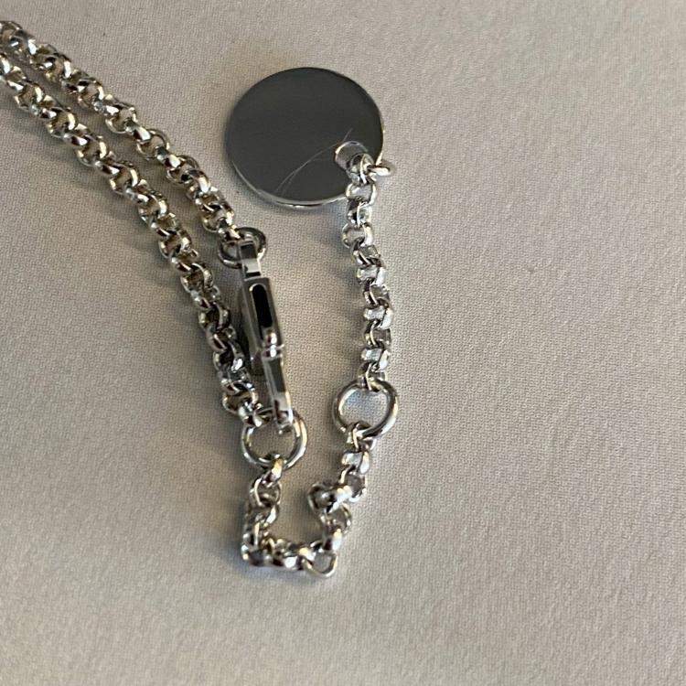 Pre Owned Hermes Kelly Clochette Long Necklace 18K White Gold Diamond Set