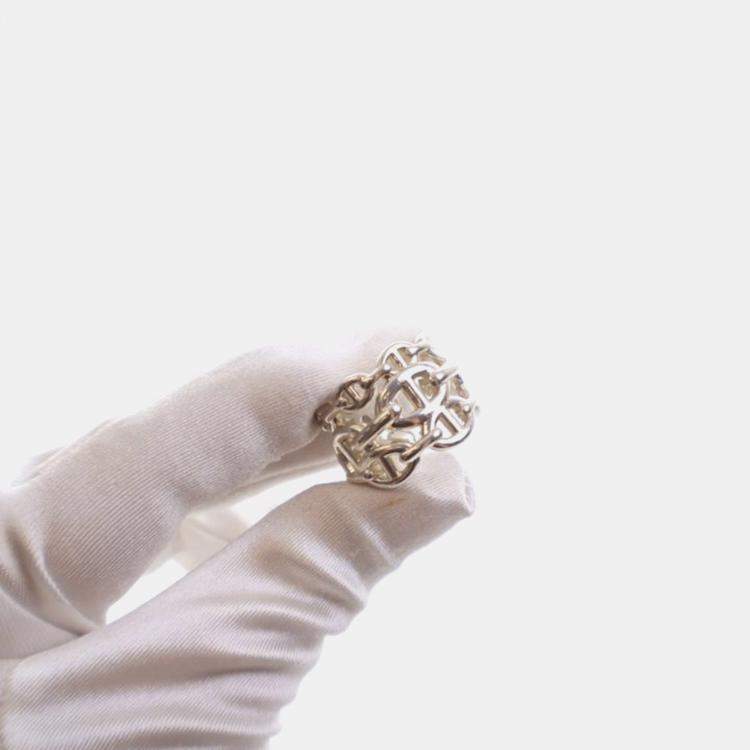 Pre Owned Hermes Large Model Chaine D'Ancre Enchainee Ring Sz 56