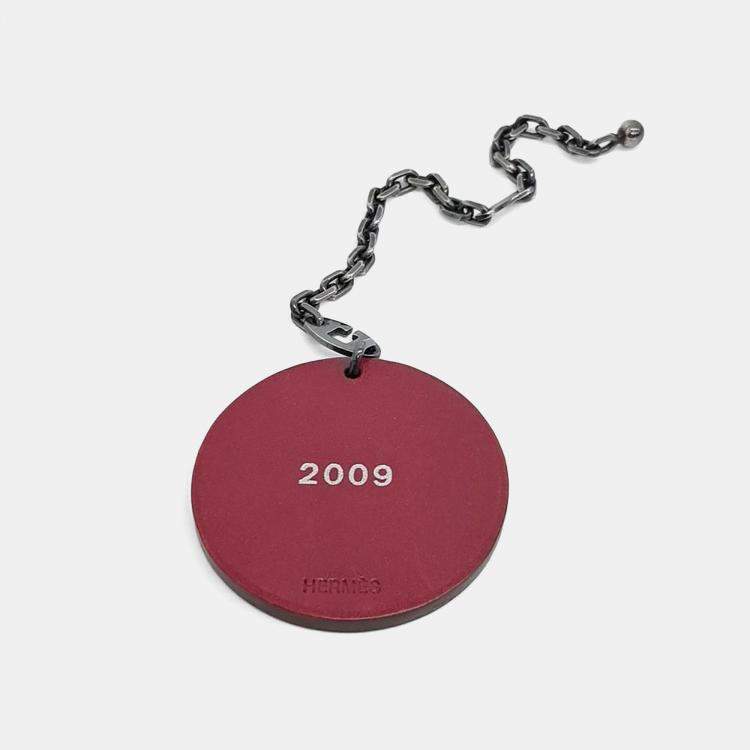 Pre Owned Hermes Silver Chain Bull Bag Charm