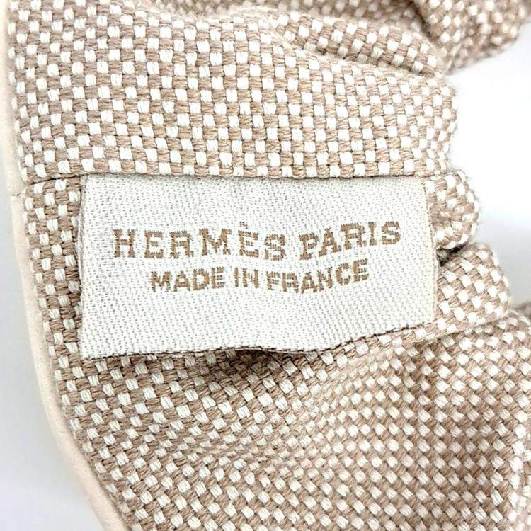 Pre Owned Hermes Fabric Beige scrunchie