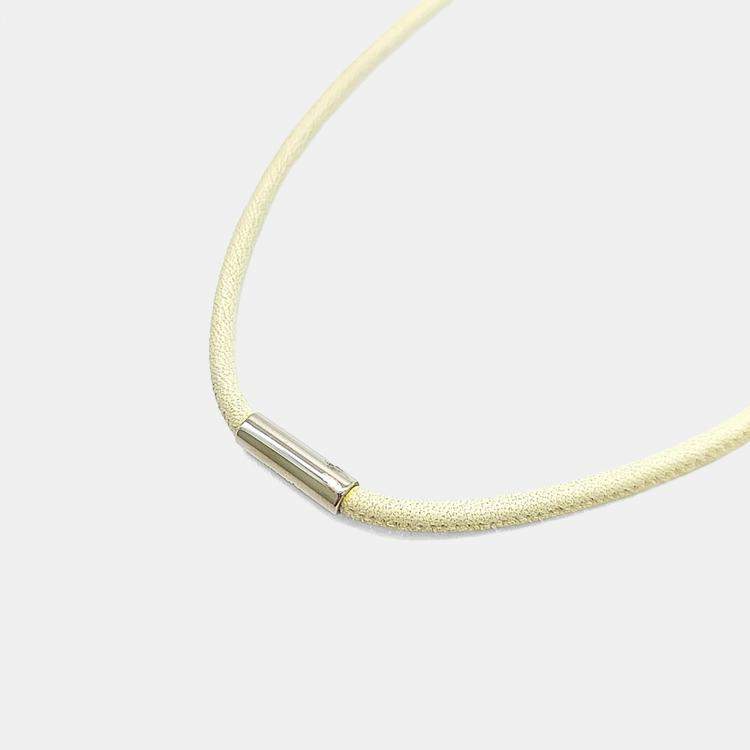 Pre Owned Hermes Leather & Silver Tone Necklace