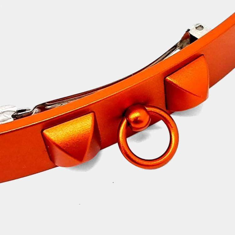 Pre Owned Hermes Silver tone Orange Hairpin