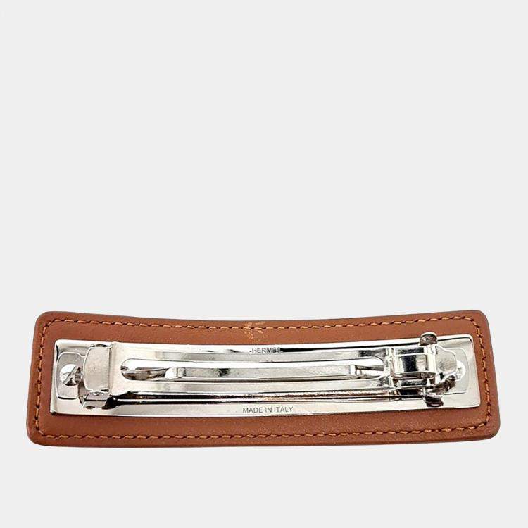 Pre Owned Hermes Silver Plated  Elisa Hair Clip