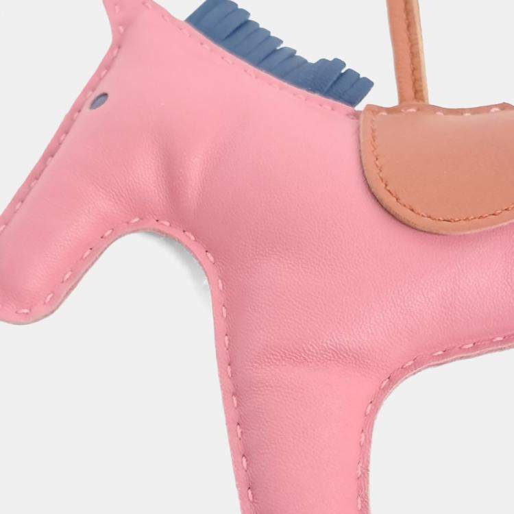 Pre Owned Hermes Pink Leather Rodeo Bag Large