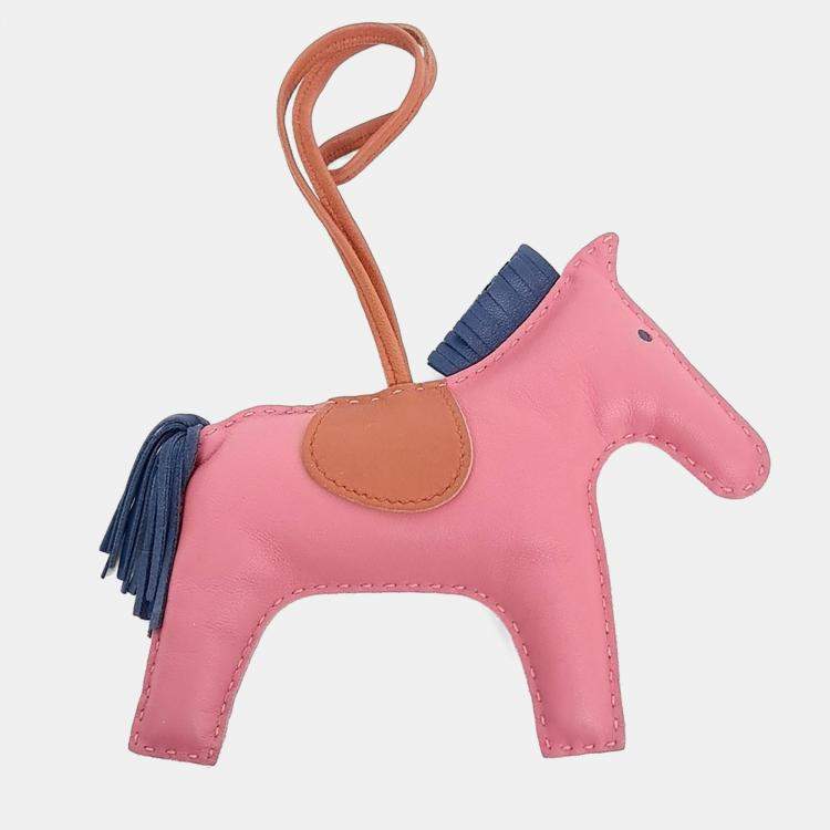 Pre Owned Hermes Pink Leather Rodeo Bag Large