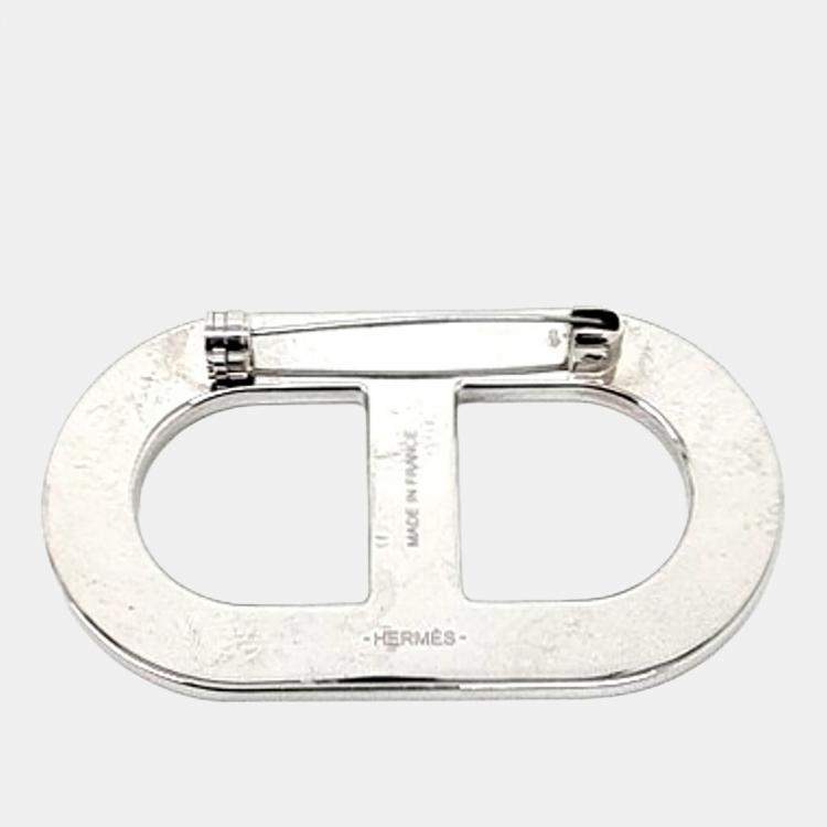 Pre Owned Hermes Chandal Orange Leather Brooch