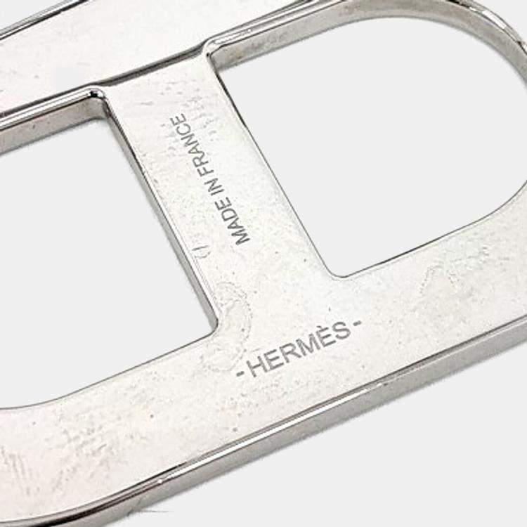 Pre Owned Hermes Chandal Orange Leather Brooch