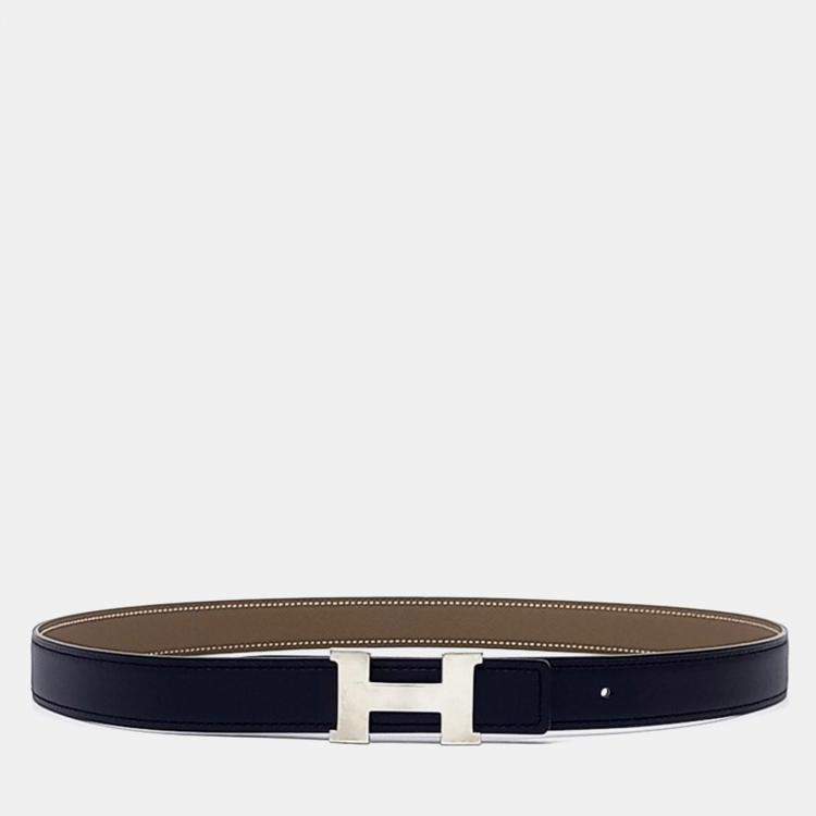 Pre Owned Hermes Leather Brown Reversible Belt