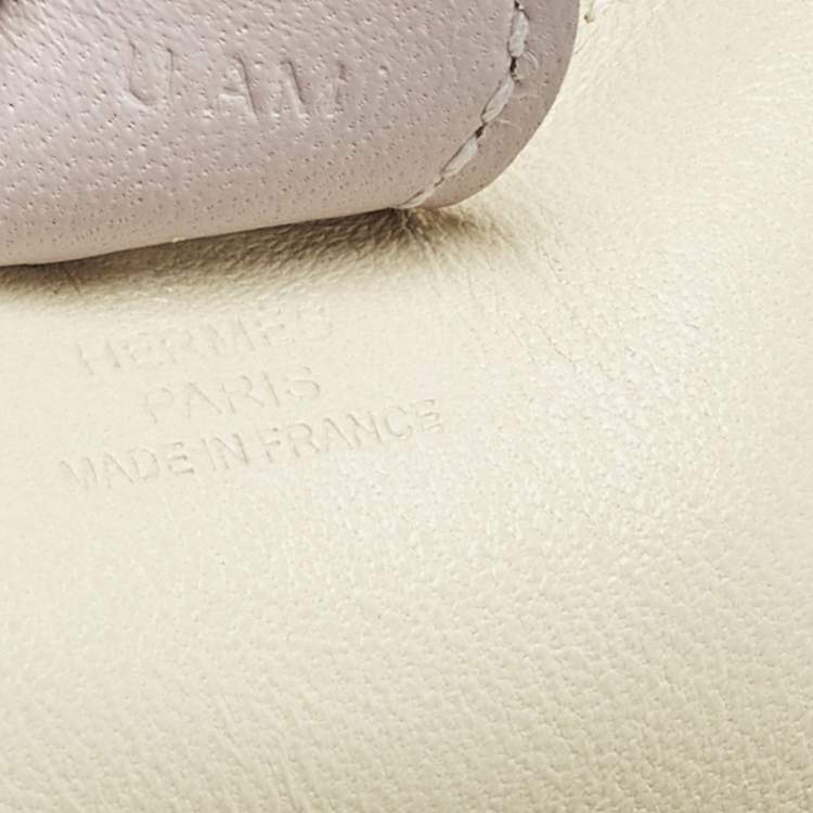 Pre Owned Hermes GriGri Rodeo PM Bag Charm Craie/Mauve Pale/Gold Milo Leather