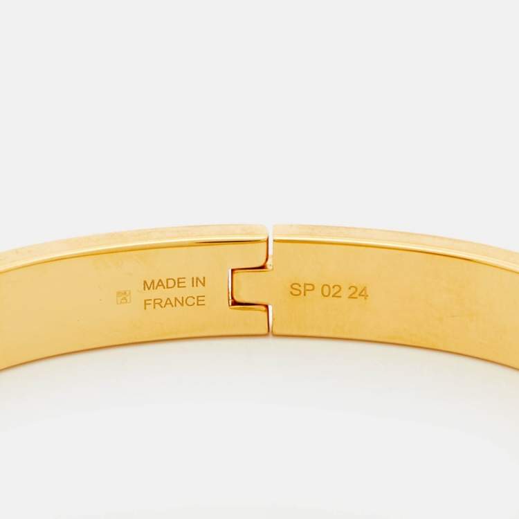 مملوكة مسبقًا Hermès Clic Kelly Enamel Gold Plated Bracelet