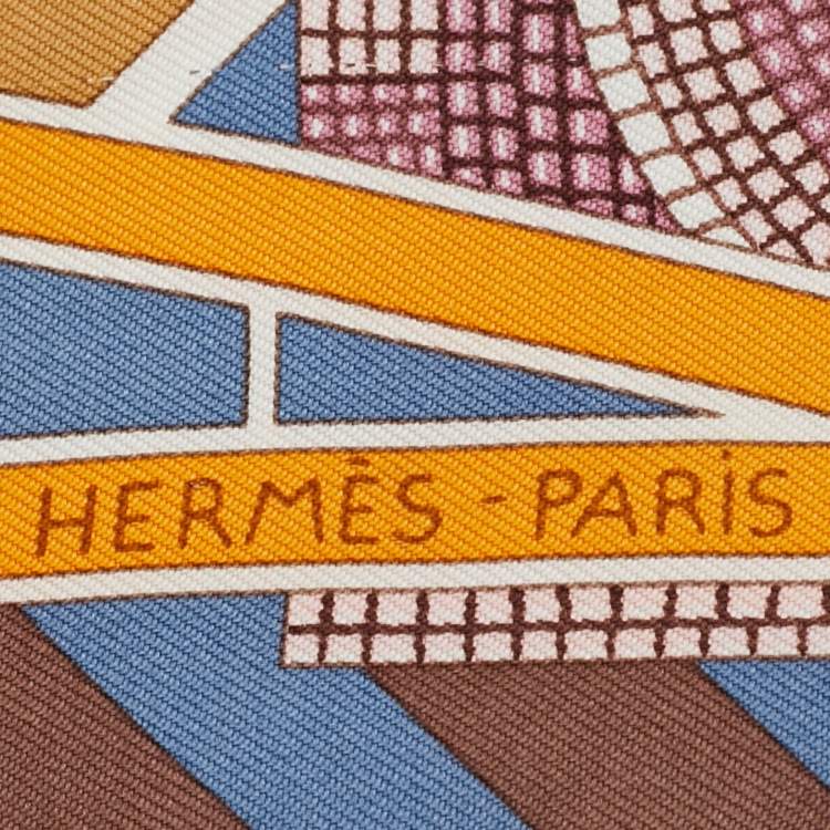 Pre Owned Hermès Pink/Beige L'art Indien des Plaines Silk Twilly 