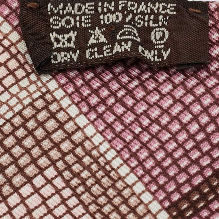 Pre Owned Hermès Pink/Beige L'art Indien des Plaines Silk Twilly 