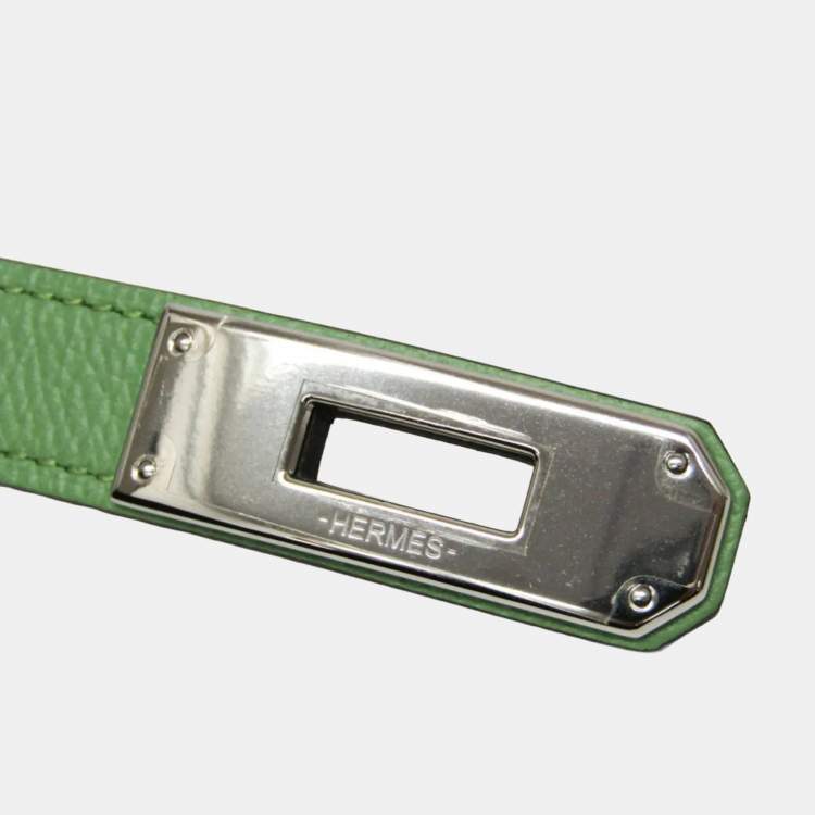 Pre Owned Hermes Kelly Pocket Belt 18  Leather Standard Belt Brown Green