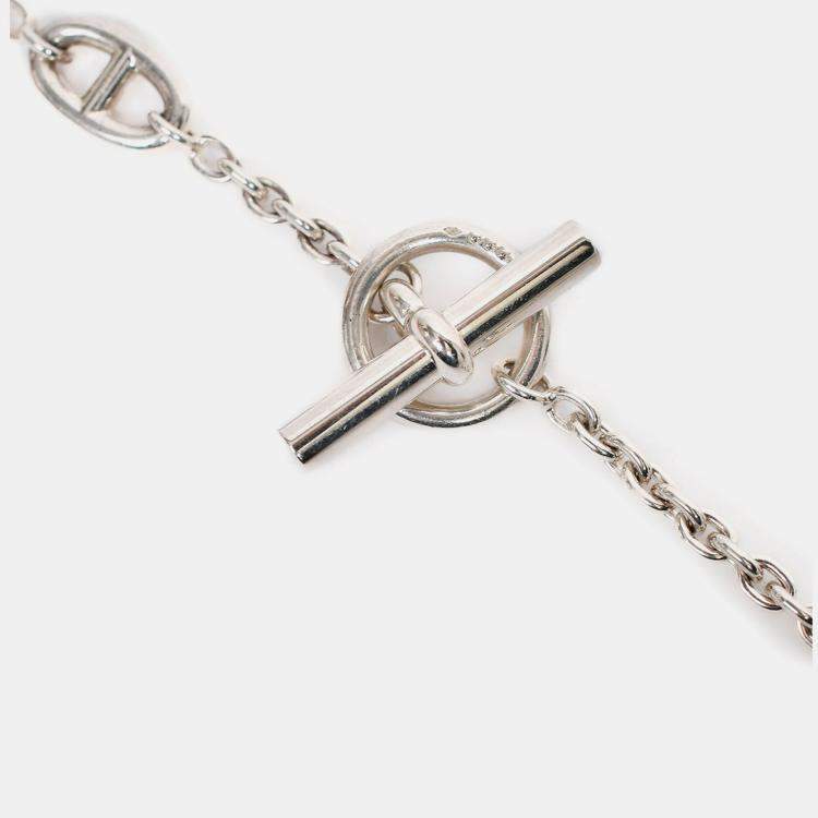Pre Owned Hermes Sterling Silver Farandole Long Necklace 160