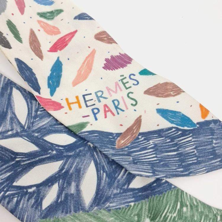 Pre Owned Hermes Multicolor Silk Twilly