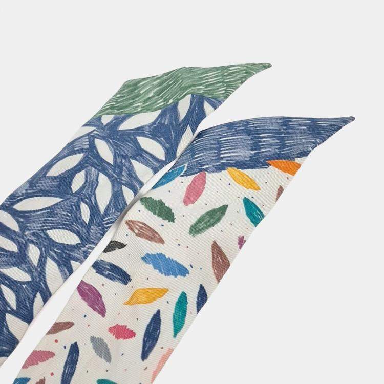 Pre Owned Hermes Multicolor Silk Twilly