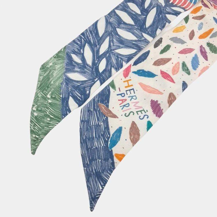 Pre Owned Hermes Multicolor Silk Twilly