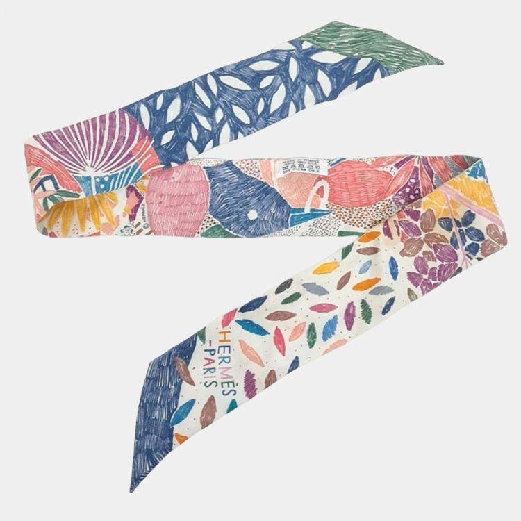 Pre Owned Hermes Multicolor Silk Twilly