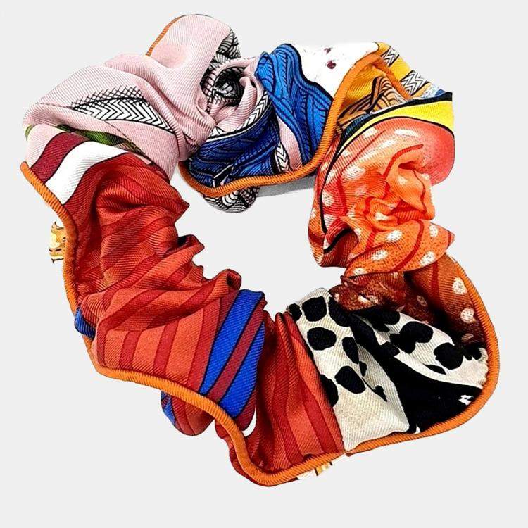 Pre Owned Hermes silk hair scrunchie
