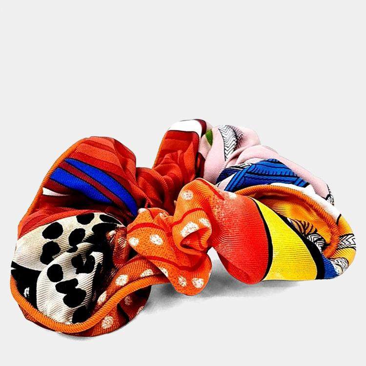 Pre Owned Hermes silk hair scrunchie