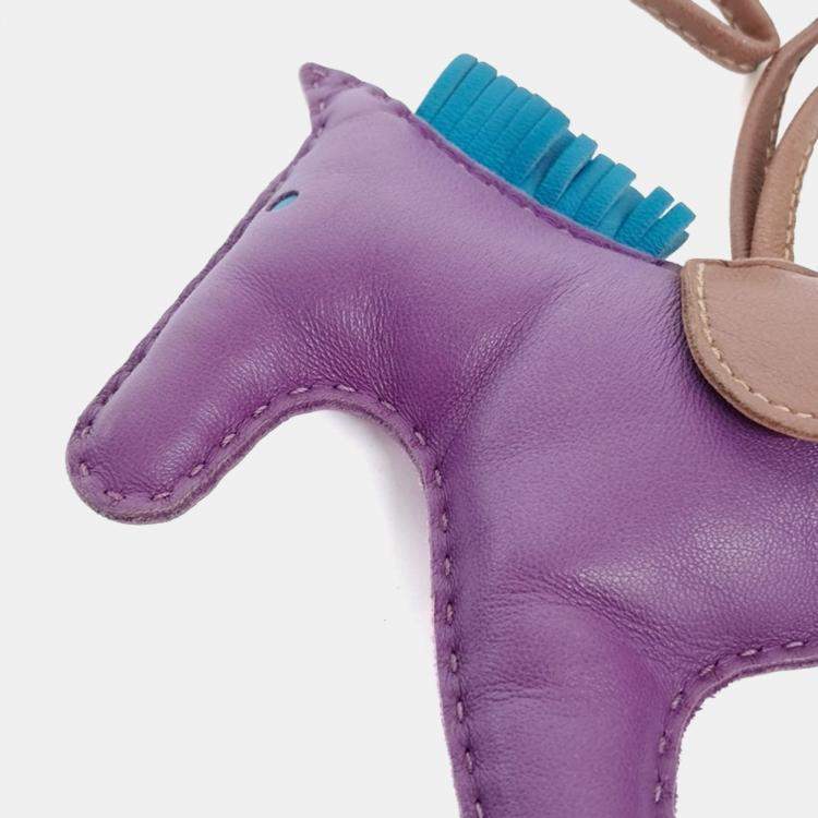 Pre Owned Hermes Rodeo Pink Leather Large Bag Charm 