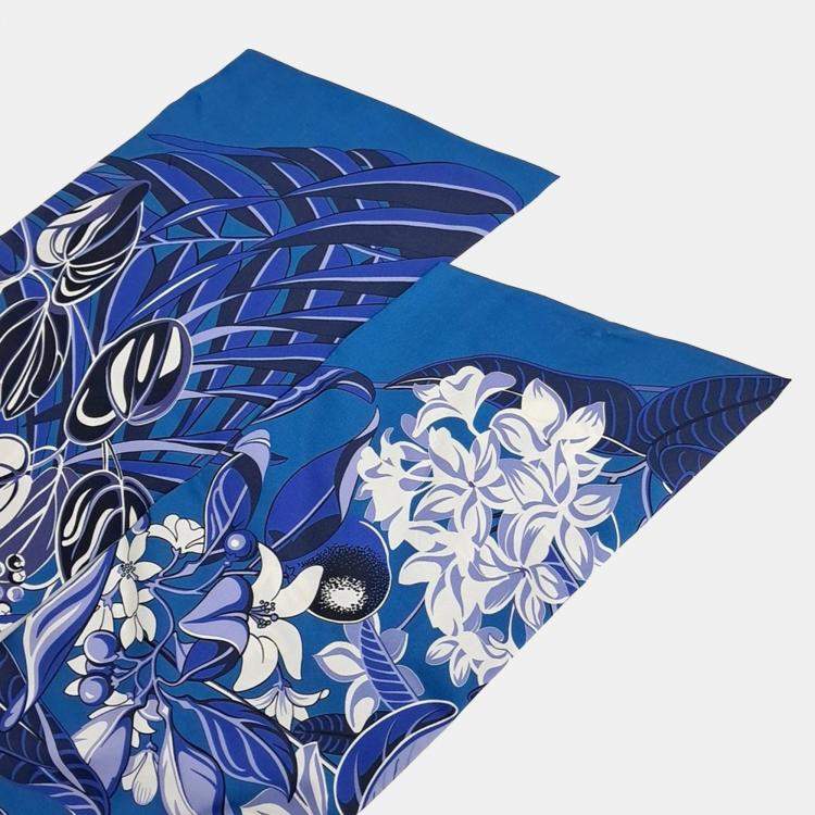 Pre Owned Hermes Blue Maxi Twilly Scarf
