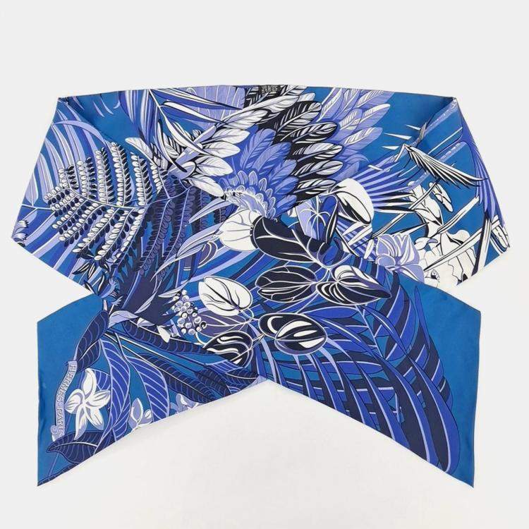 Pre Owned Hermes Blue Maxi Twilly Scarf