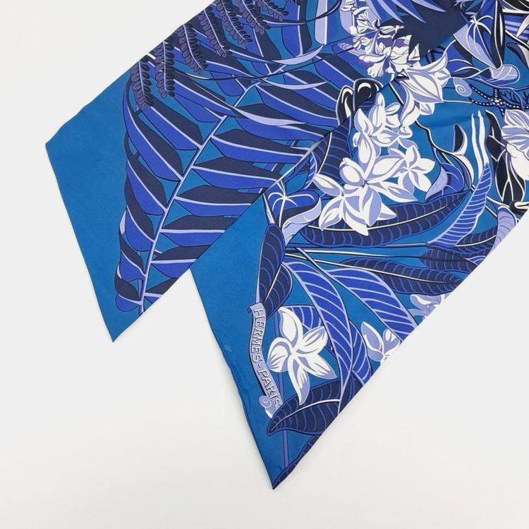 Pre Owned Hermes Blue Maxi Twilly Scarf