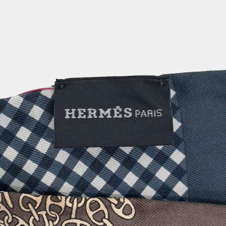 Pre Owned Hermes Brown Silk Scarf