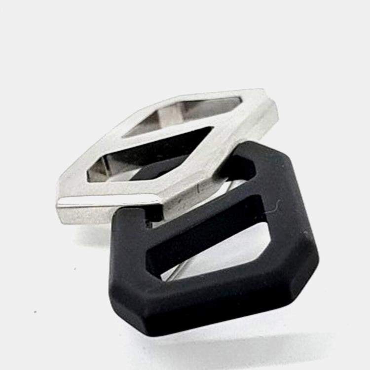 Pre Owned Hermes Black, Silver Chandal Brooch