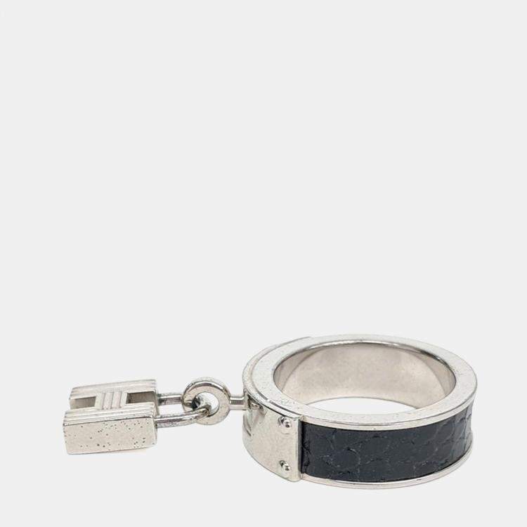 مملوكة مسبقًا Hermes Silver H Motif Scarf Ring