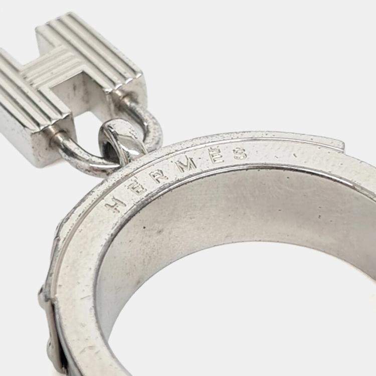 مملوكة مسبقًا Hermes Silver H Motif Scarf Ring