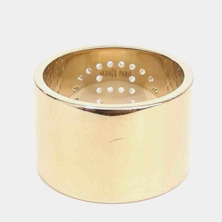 مملوكة مسبقًا Hermes Gold Scarf Ring