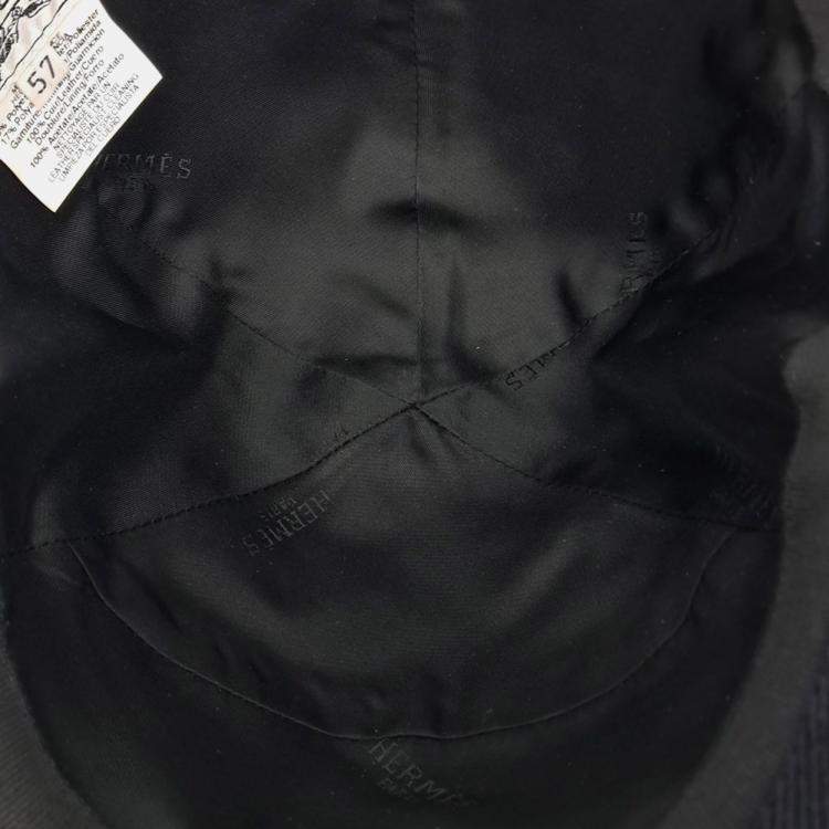 Pre Owned Hermes Navy Blue Corduroy Cap