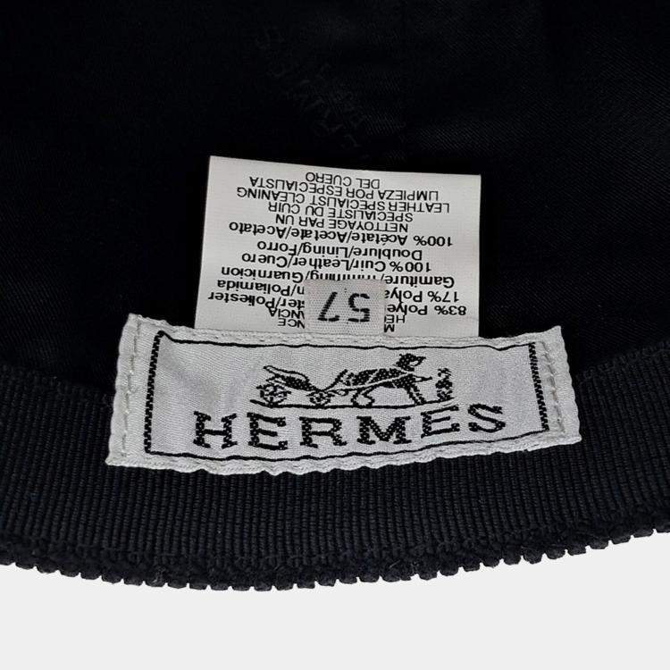 Pre Owned Hermes Navy Blue Corduroy Cap