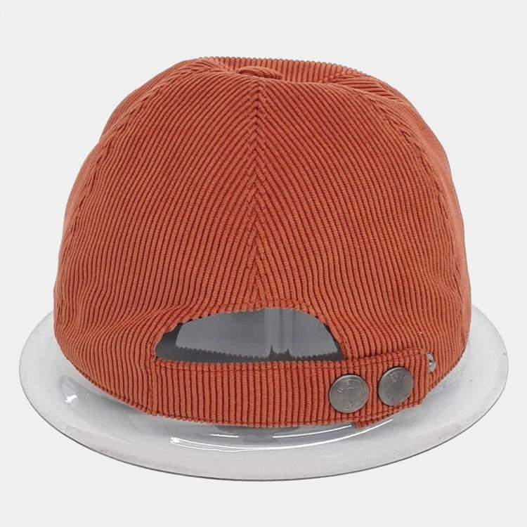 Pre Owned Hermes Orange Corduroy Cap