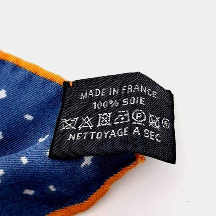 مملوكة مسبقًا Hermes Blue, Multicolor Silk Petite Scarf