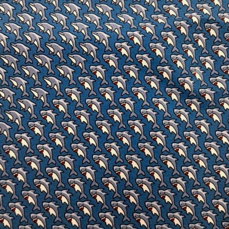 Pre Owned Hermes Blue Silk Petite Scarf