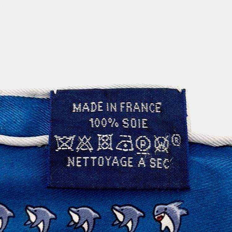 Pre Owned Hermes Blue Silk Petite Scarf