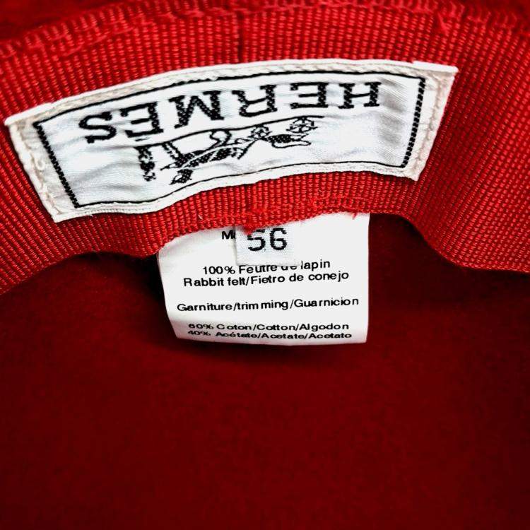 Pre Owned Hermes Red felt hat