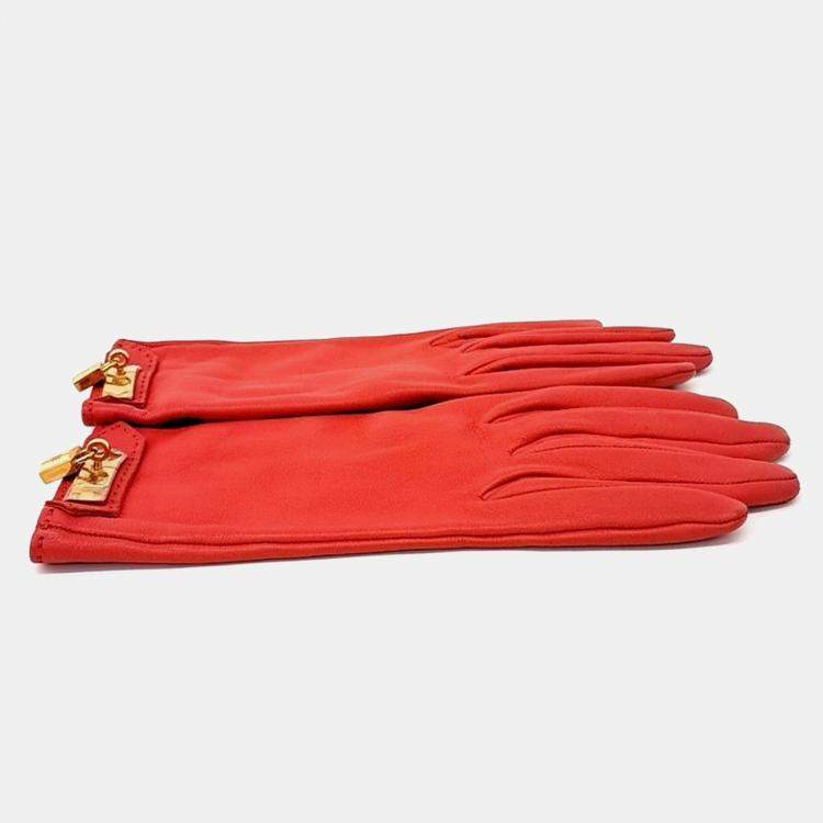 مملوكة مسبقًا Hermes Kelly Red gloves