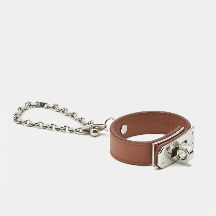 Pre Owned Hermès Kelly Leather Palladium Plated Glove Clip