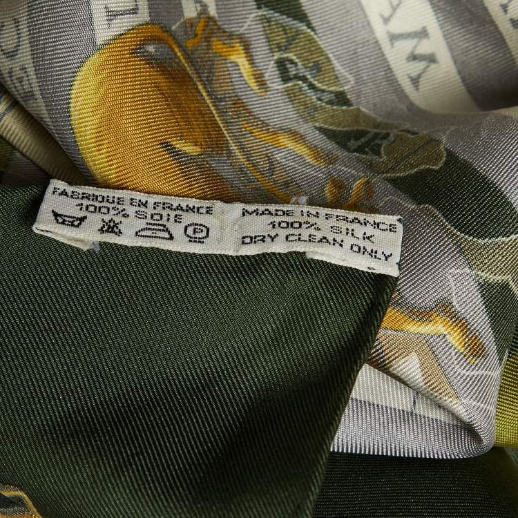 Pre Owned Hermès Green Astrologie Dies et Hore Silk Scarf