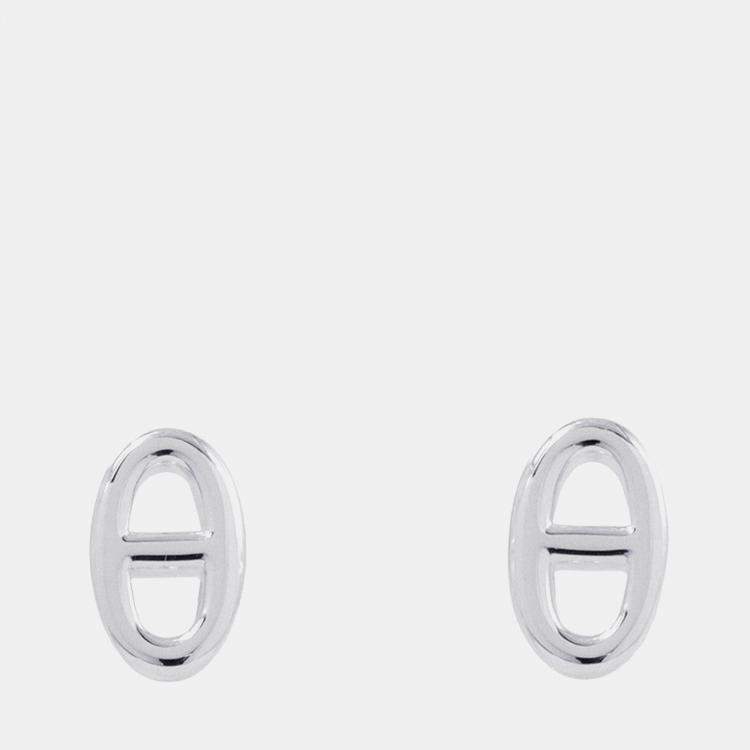 Pre Owned Hermes Chaine D'Ancre Farandole Earrings Size TPM SV925